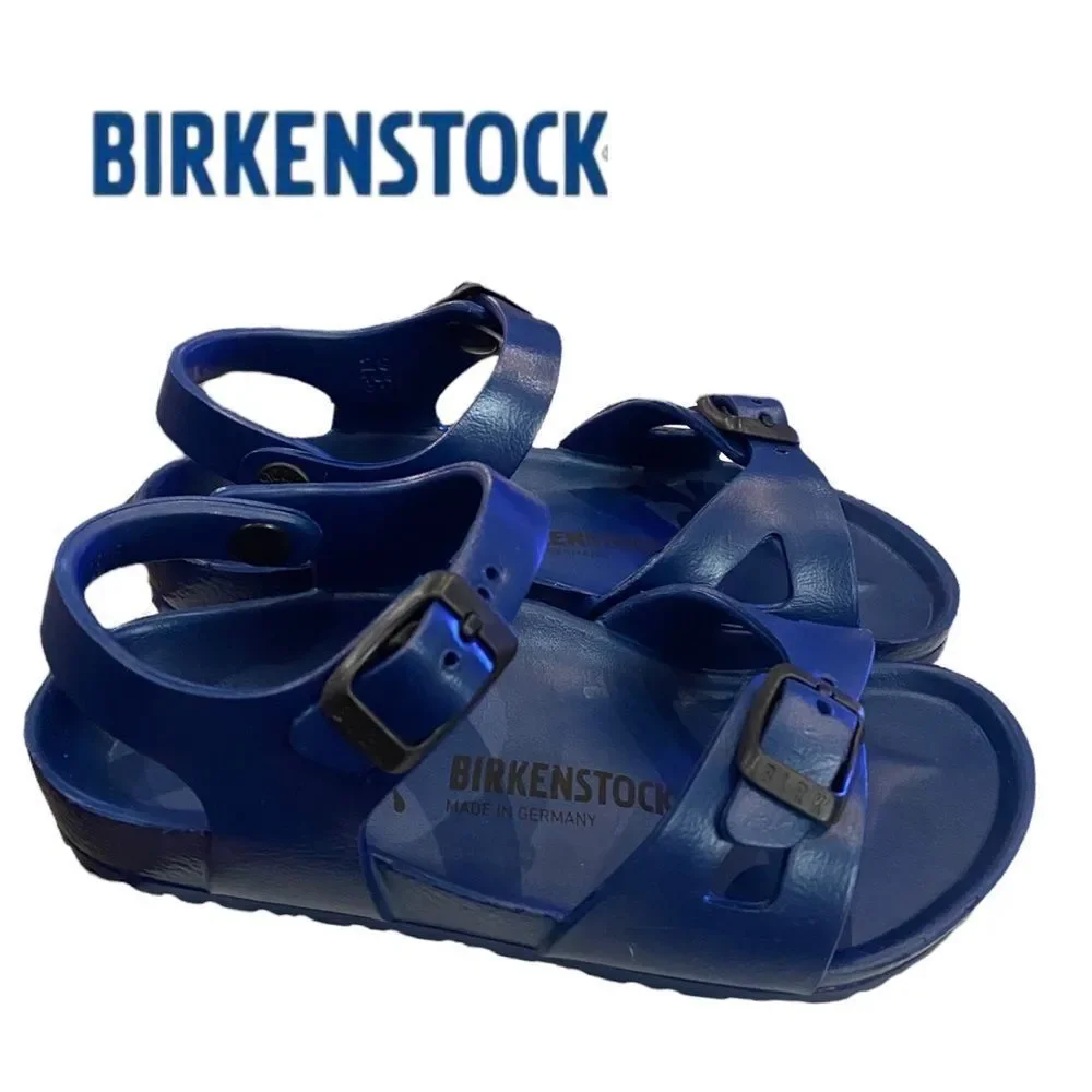 NEW in Box Birkenstock Boys Girls Rio Navy Essentials EVA Sandals 11 29